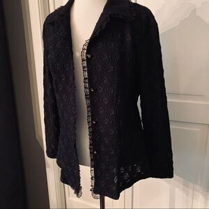 Adorable Black Lace Top like Jacket/Blouse Or Cardigan top size M